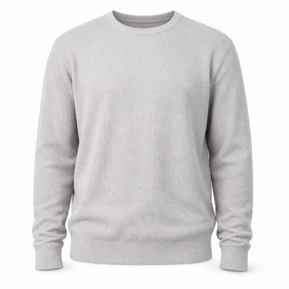 Kin Men Grey Waffle Knit Crew Neck Pullover Jumper Size L