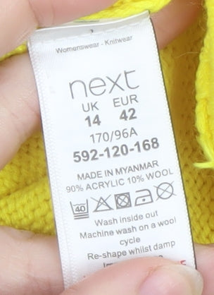 Womens UK Size 14 NEXT Yellow Pullover Jumper