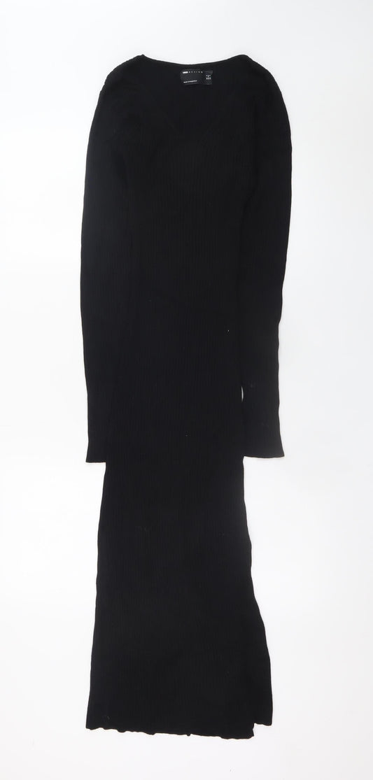 ASOS DESIGN Women’s Black Size 8 Bodycon Knit Midi Dress