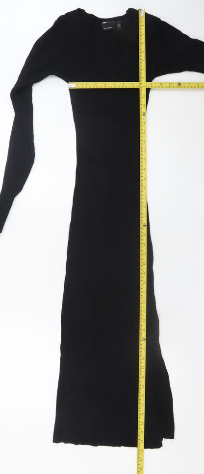 ASOS DESIGN Women’s Black Size 8 Bodycon Knit Midi Dress