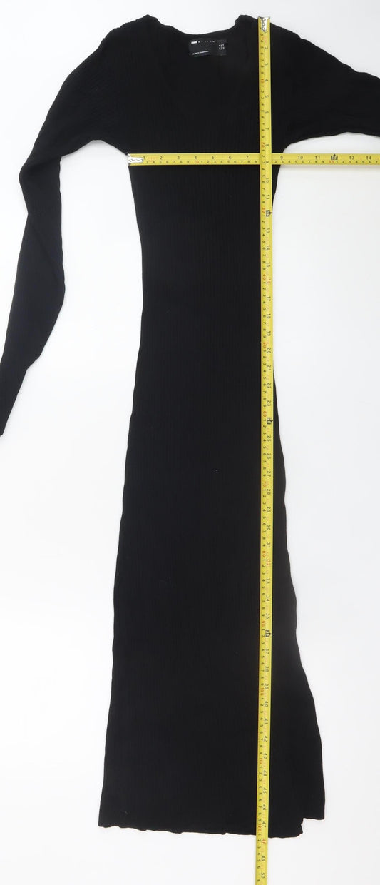 ASOS DESIGN Women’s Black Size 8 Bodycon Knit Midi Dress