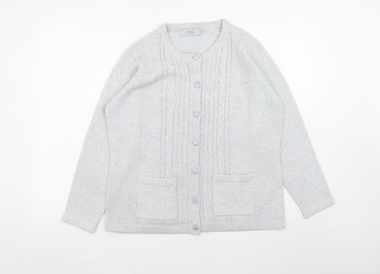 Honor Millburn Women’s Grey Cable-Knit Cardigan Size M 14-16