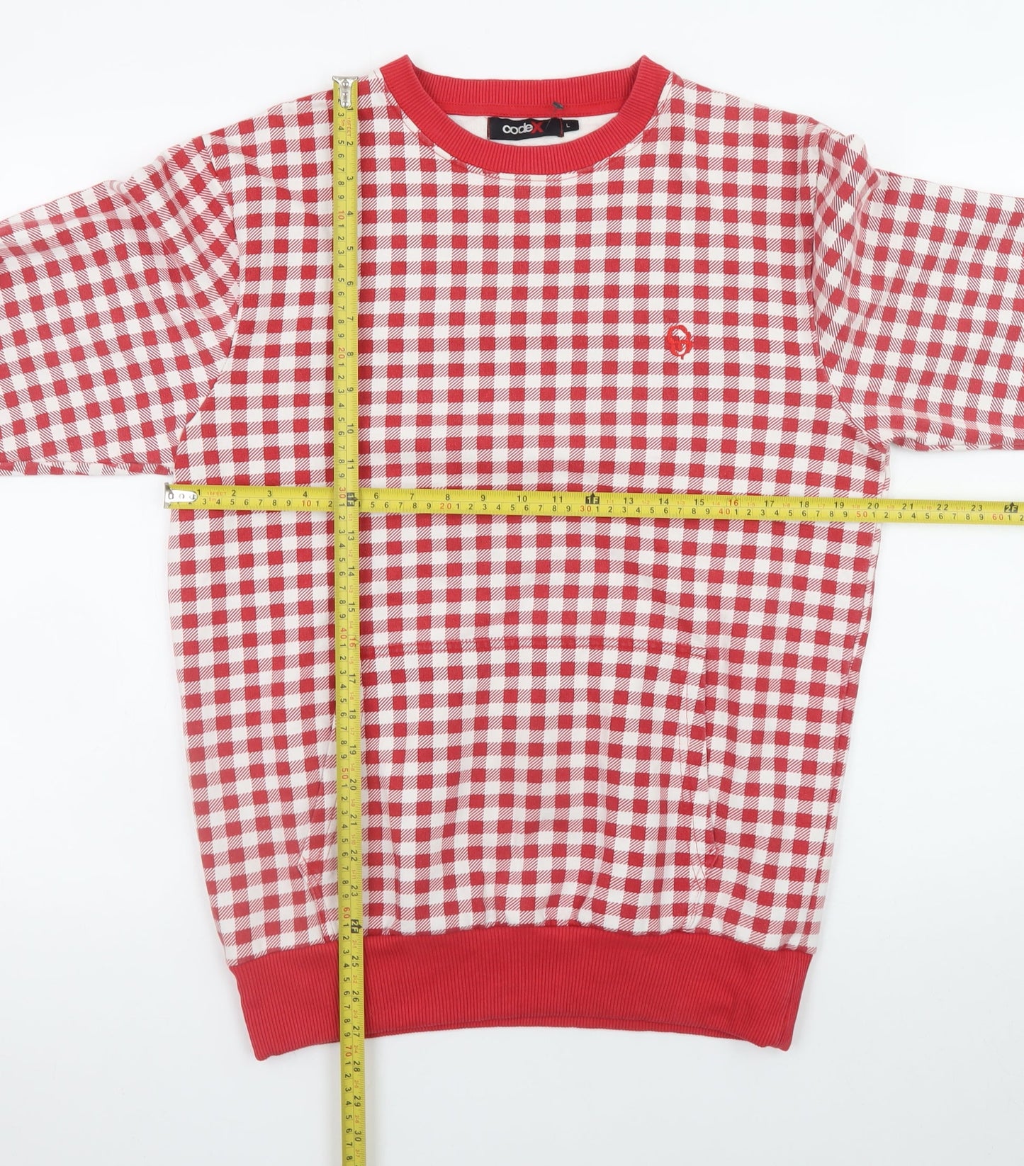 Mens UK Size L Codex Red Pullover Sweatshirt
