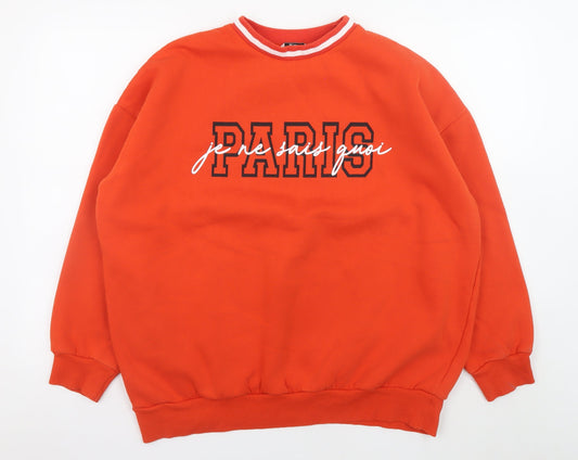 Womens UK Size M TU Orange Pullover Sweatshirt