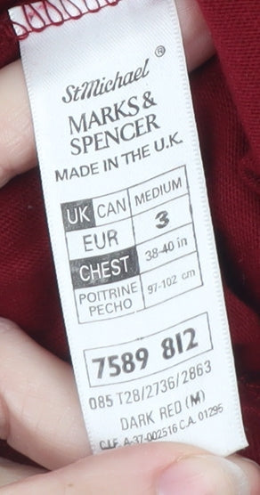 Mens UK Size M Marks and Spencer Red Pullover Jumper