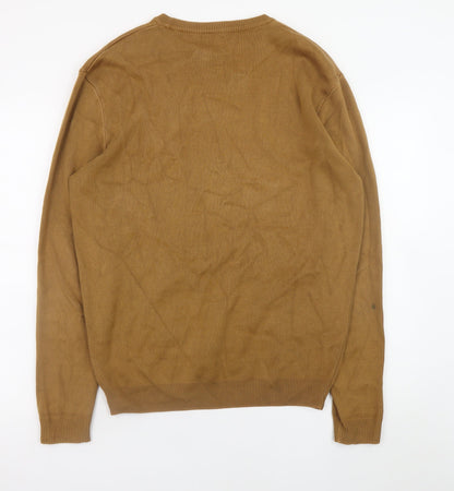 ZARA Men Brown Cotton Crew Neck Pullover Jumper XL