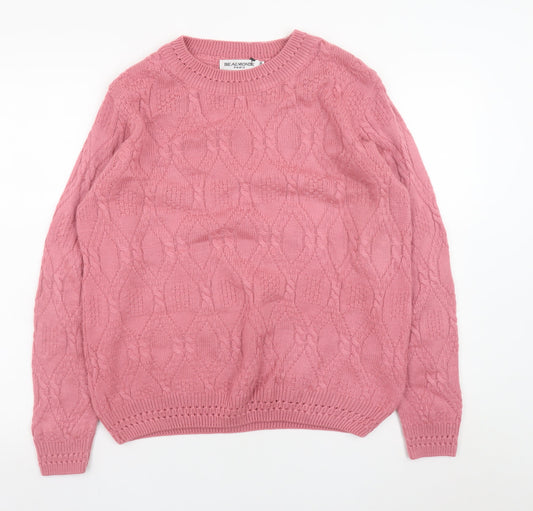 Womens UK Size 14 Beaumonde Pink Pullover Jumper