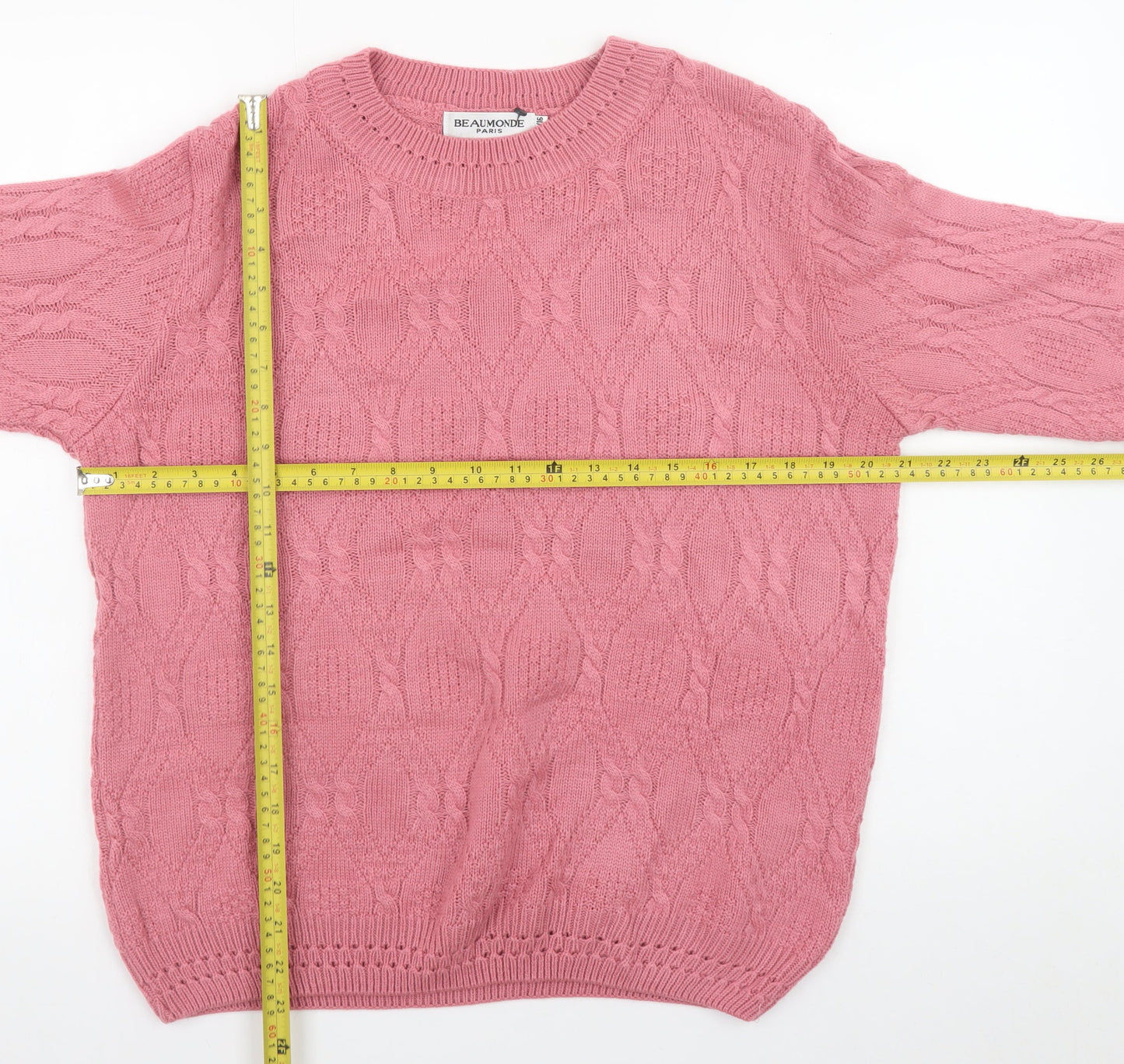 Womens UK Size 14 Beaumonde Pink Pullover Jumper