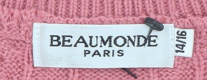 Womens UK Size 14 Beaumonde Pink Pullover Jumper