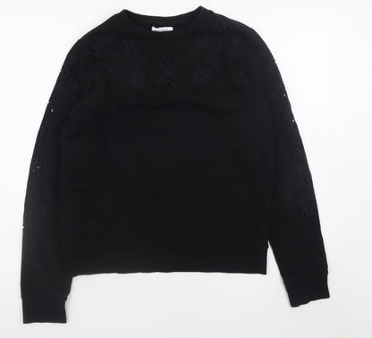 Womens UK Size S Warehouse Black Pullover Sweatshirt
