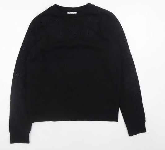 Womens UK Size S Warehouse Black Pullover Sweatshirt