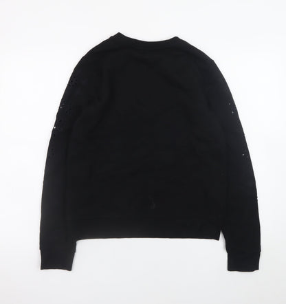 Womens UK Size S Warehouse Black Pullover Sweatshirt