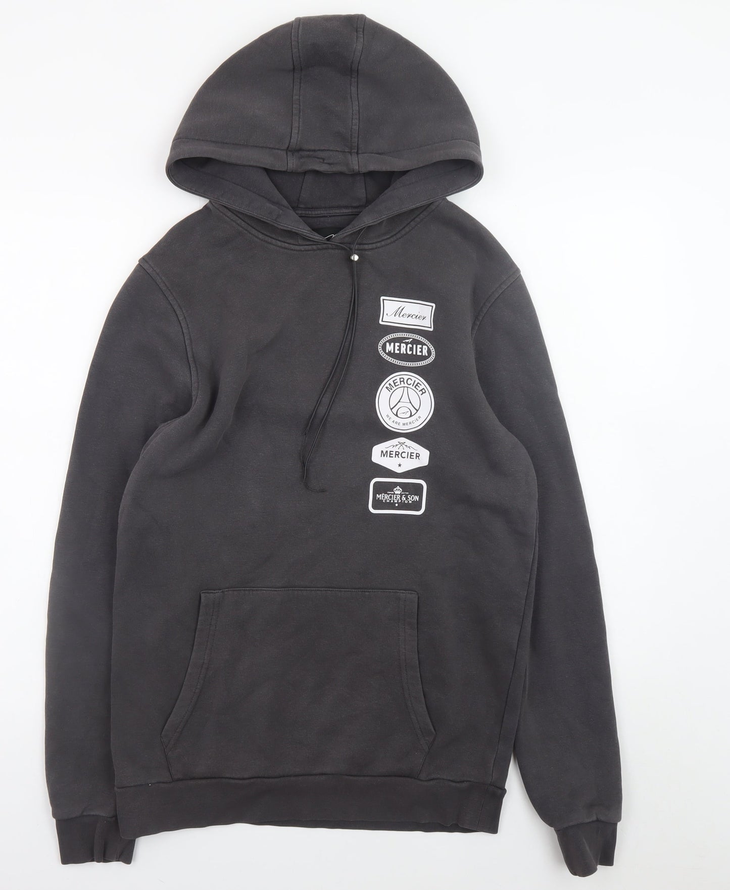Mens UK Size S Mercier Black Pullover Hoodie