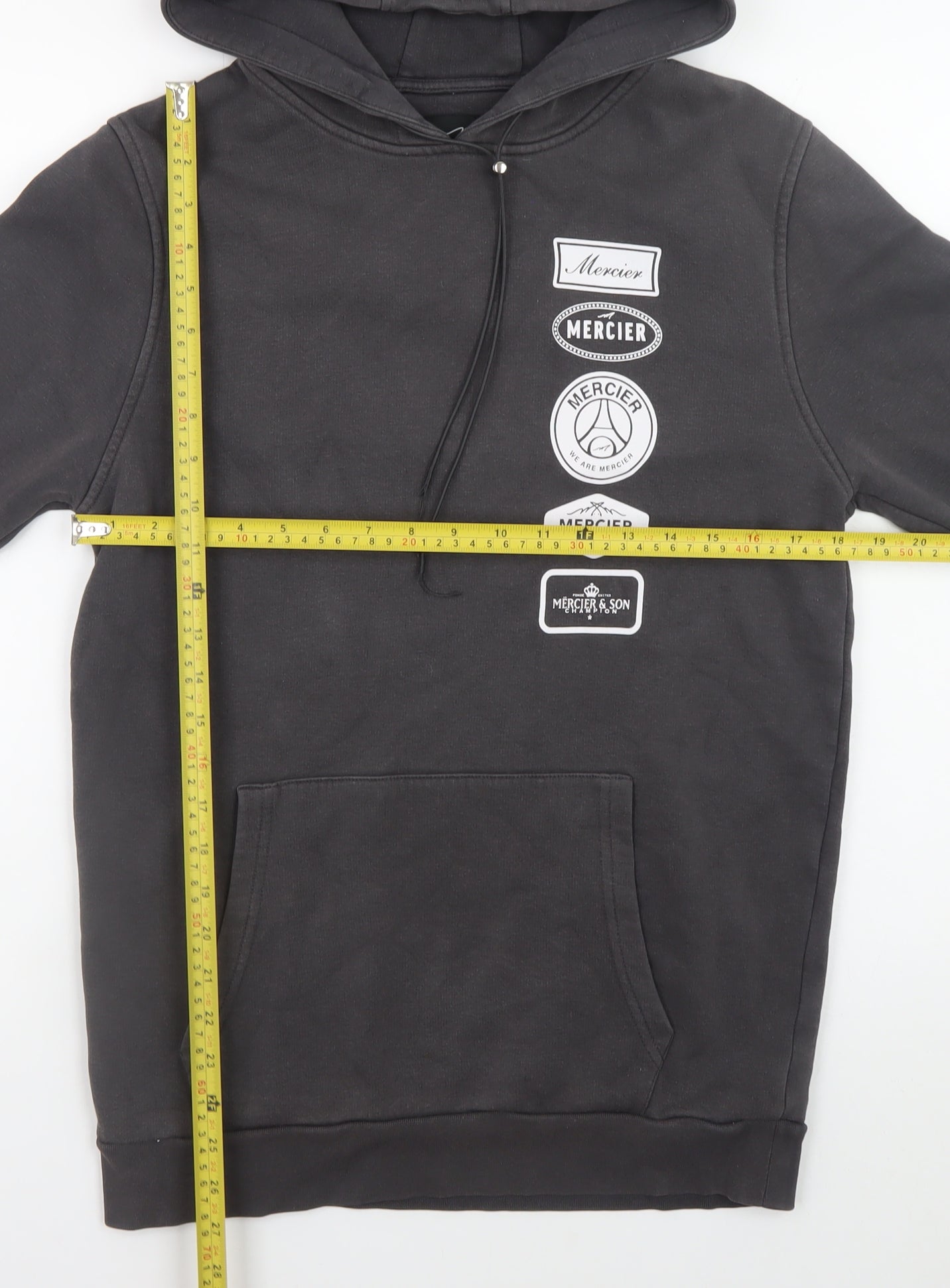 Mens UK Size S Mercier Black Pullover Hoodie
