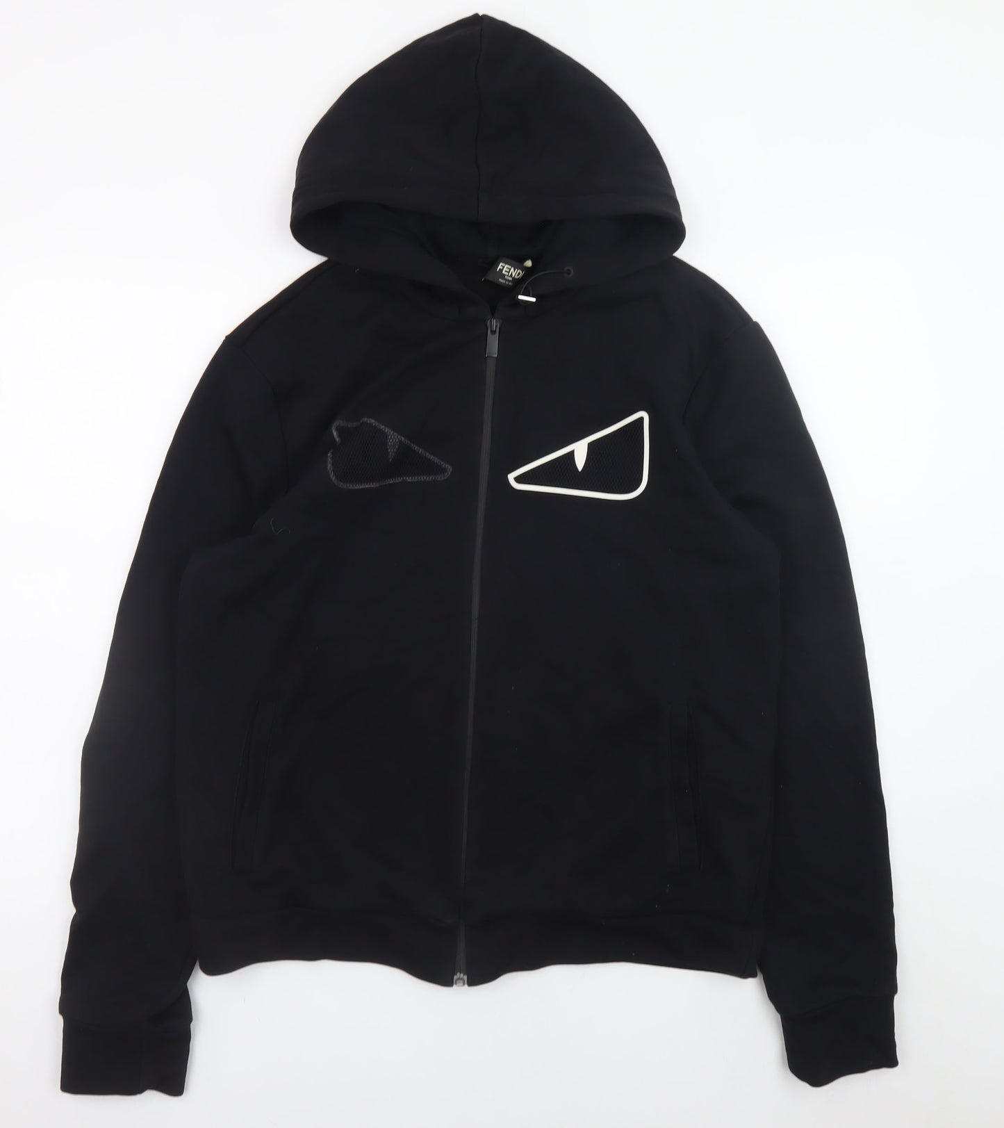 Mens UK Size XL Fendi Black Full Zip Hoodie