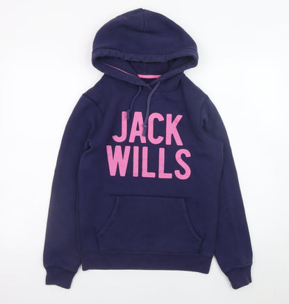 Womens UK Size 8 Jack Wills Blue Pullover Hoodie
