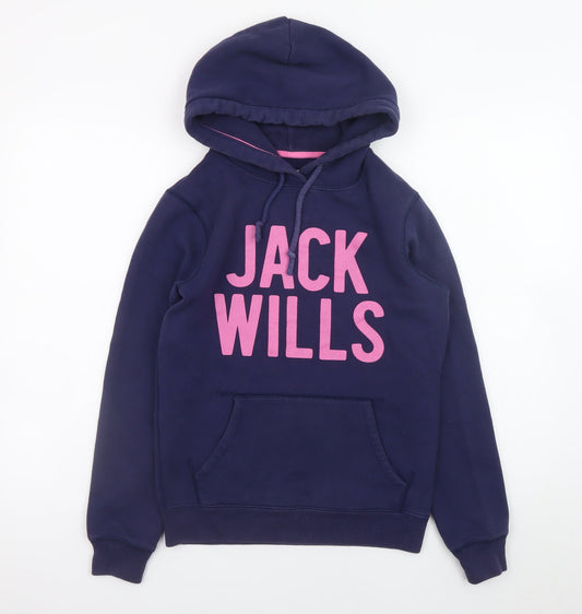 Womens UK Size 8 Jack Wills Blue Pullover Hoodie