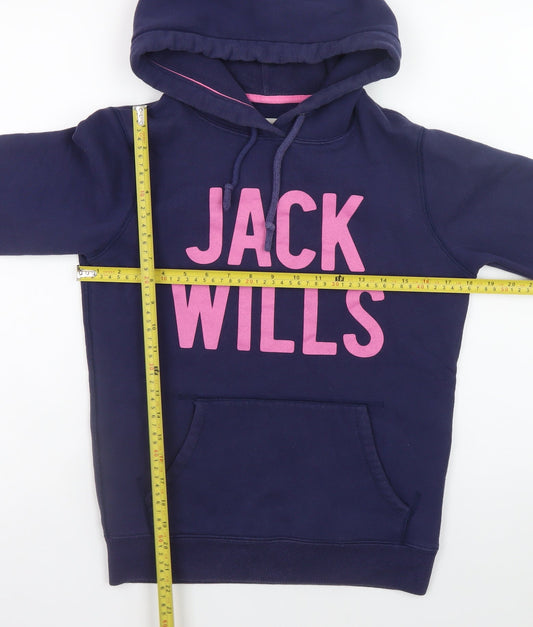 Womens UK Size 8 Jack Wills Blue Pullover Hoodie