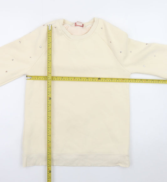 Womens UK Size 8 Mauvette Beige Pullover Sweatshirt