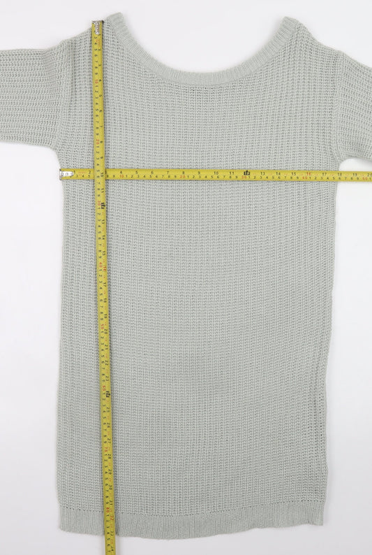 Missguided Women’s Grey Knit Jumper Dress UK 6 Long Sleeve