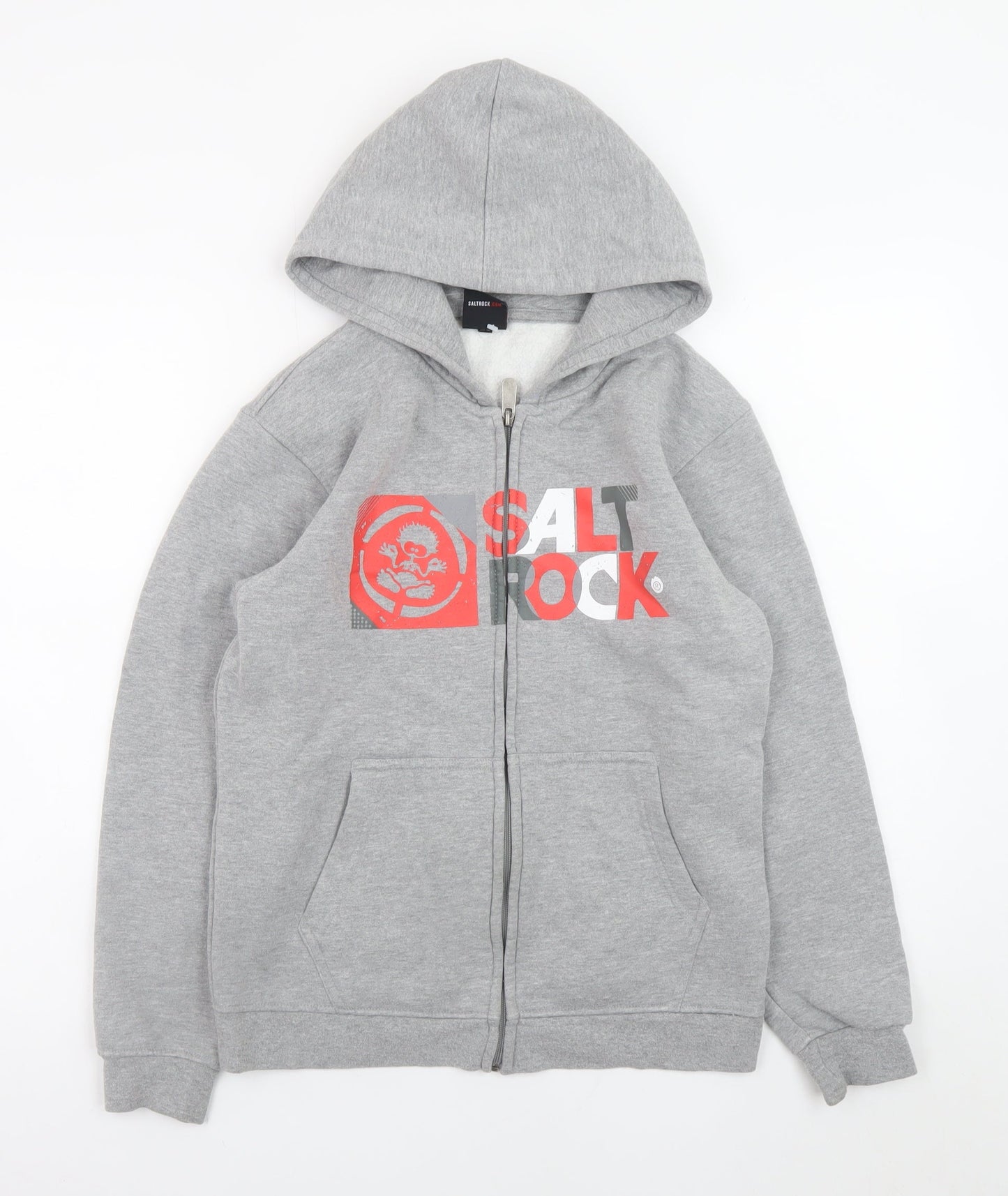 Teens UK Size 12 Slim Saltrock Grey Full Zip Hoodie