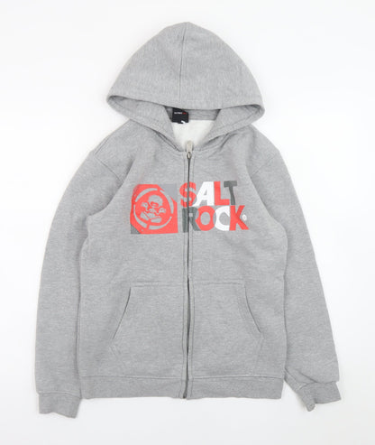 Teens UK Size 12 Slim Saltrock Grey Full Zip Hoodie