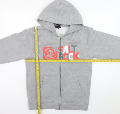 Teens UK Size 12 Slim Saltrock Grey Full Zip Hoodie