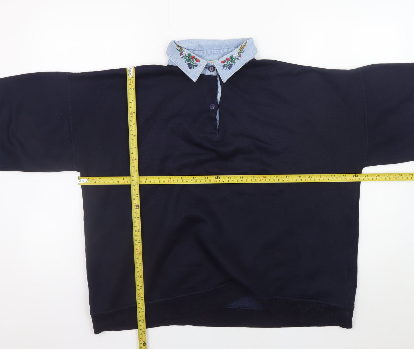 Womens UK Size L Amundsen Blue Henley Jumper