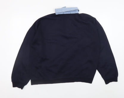 Womens UK Size L Amundsen Blue Henley Jumper