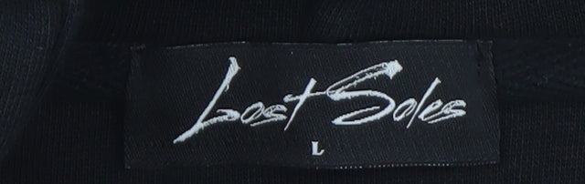 Mens UK Size L Lost Soles Black Pullover Hoodie