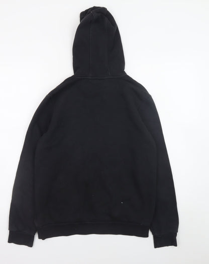 Adidas Boys Black Pullover Hoodie 13-14 Years Fleece Hooded Sweatshirt