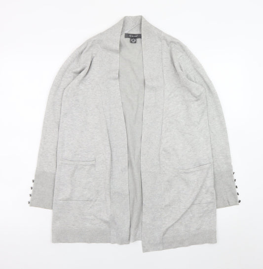 Primark Women Grey Knit Cardigan S Long Sleeve Open Front