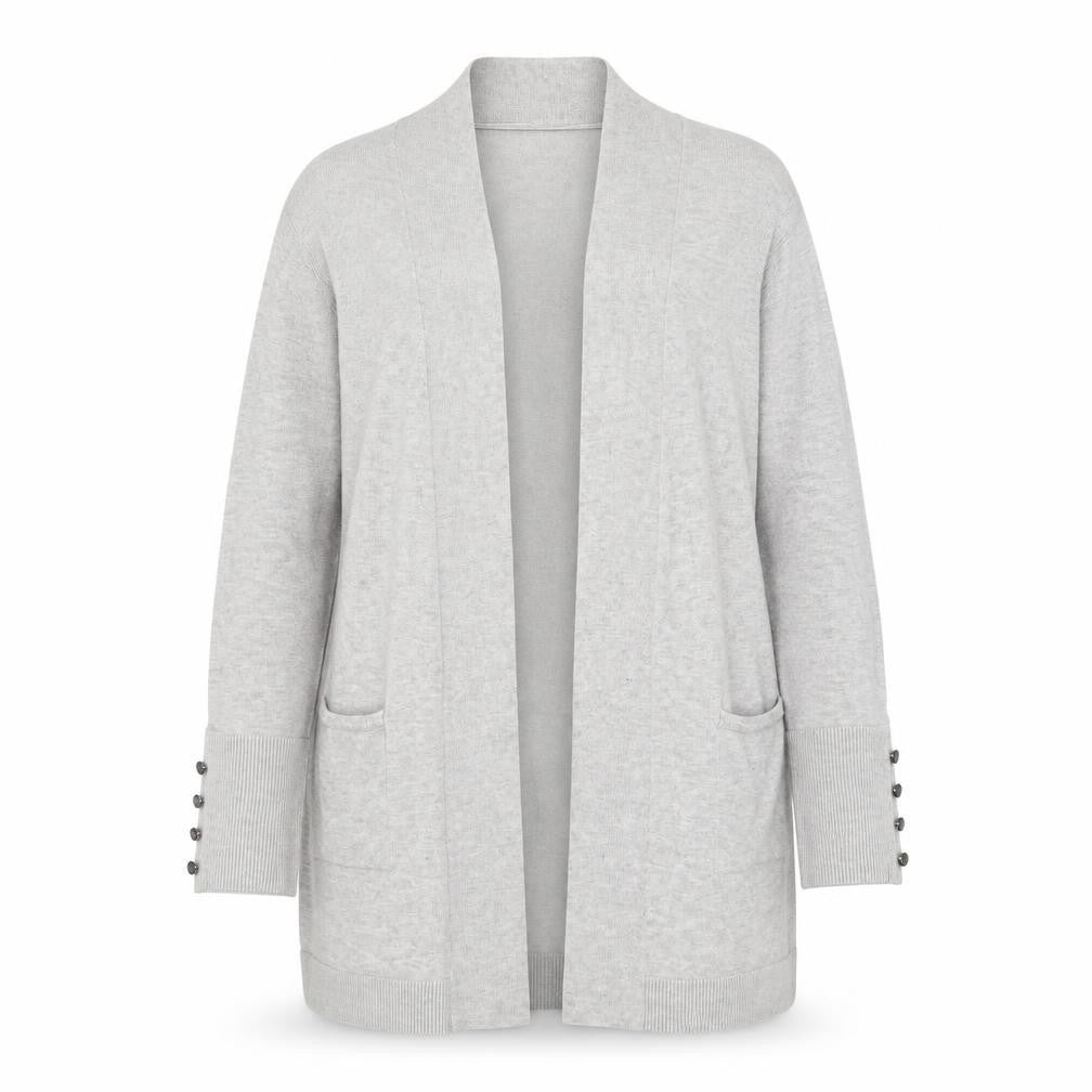 Primark Women Grey Knit Cardigan S Long Sleeve Open Front
