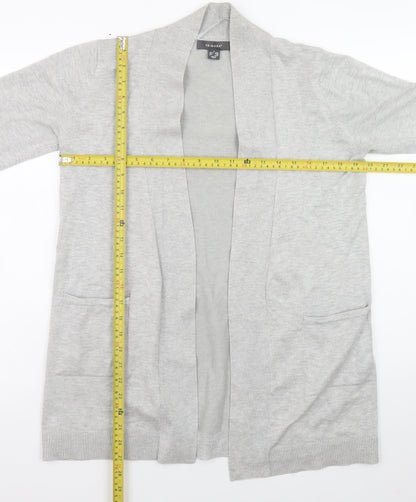 Primark Women Grey Knit Cardigan S Long Sleeve Open Front