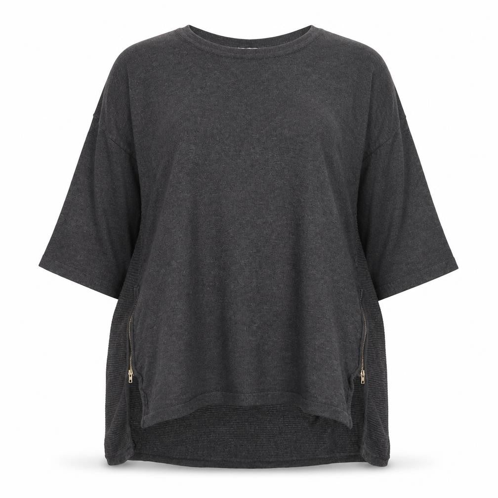 Womens UK Size 10 Apricot Grey Tunic Jumper
