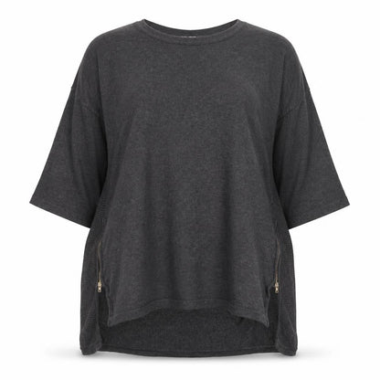 Womens UK Size 10 Apricot Grey Tunic Jumper