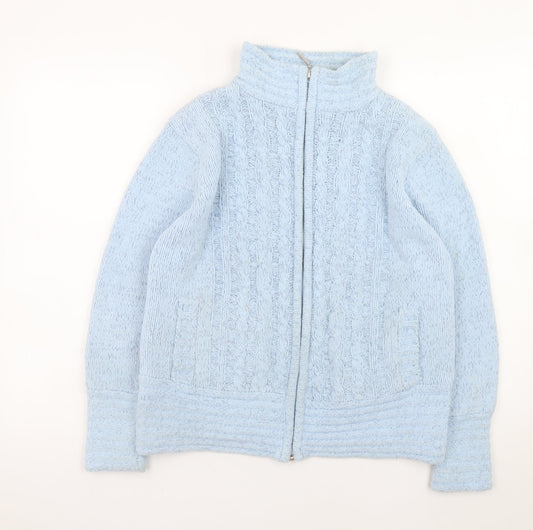 Womens UK Size S Elizabeth Scott Blue Full Zip Jumper