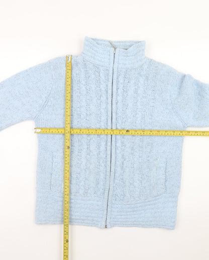 Womens UK Size S Elizabeth Scott Blue Full Zip Jumper