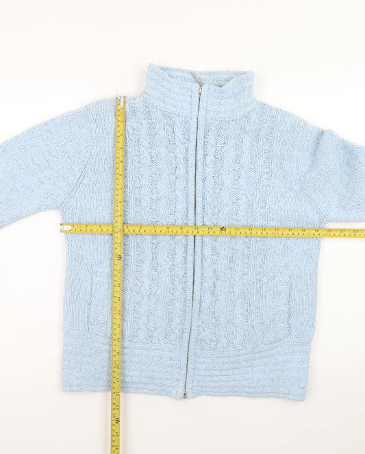 Womens UK Size S Elizabeth Scott Blue Full Zip Jumper