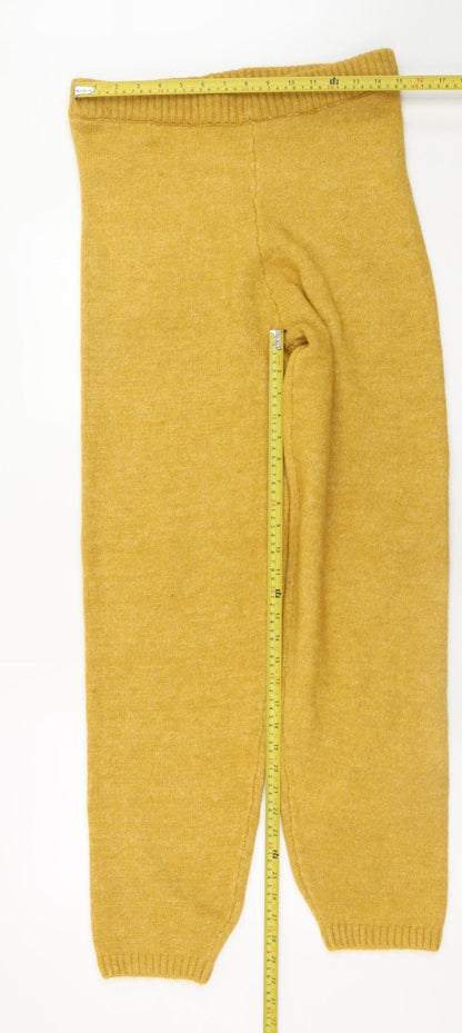 Womens UK Size L Boohoo Relaxed Fit Jogger Yellow Trousers