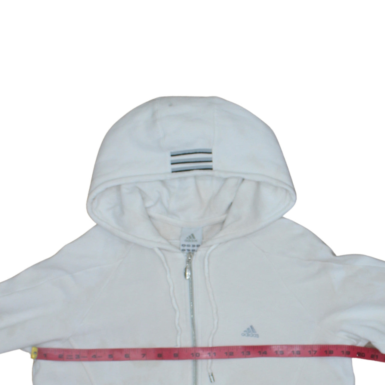 Womens UK Size 16 adidas White Full Zip Hoodie