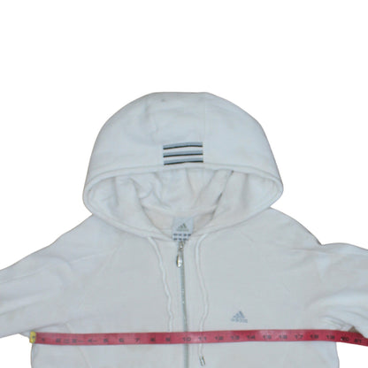 Womens UK Size 16 adidas White Full Zip Hoodie