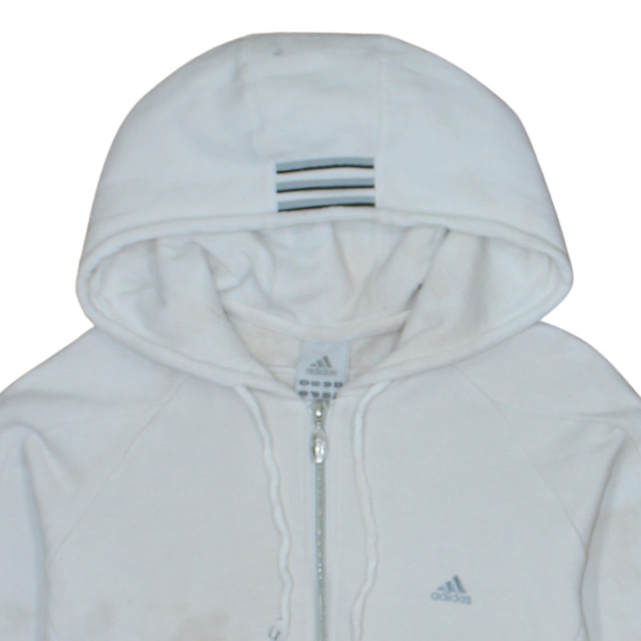 Womens UK Size 16 adidas White Full Zip Hoodie