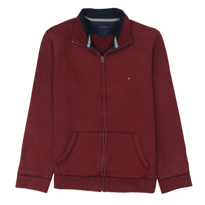 Mens UK Size L Tommy Hilfiger Red Full Zip Sweatshirt