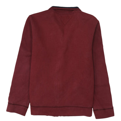 Mens UK Size L Tommy Hilfiger Red Full Zip Sweatshirt