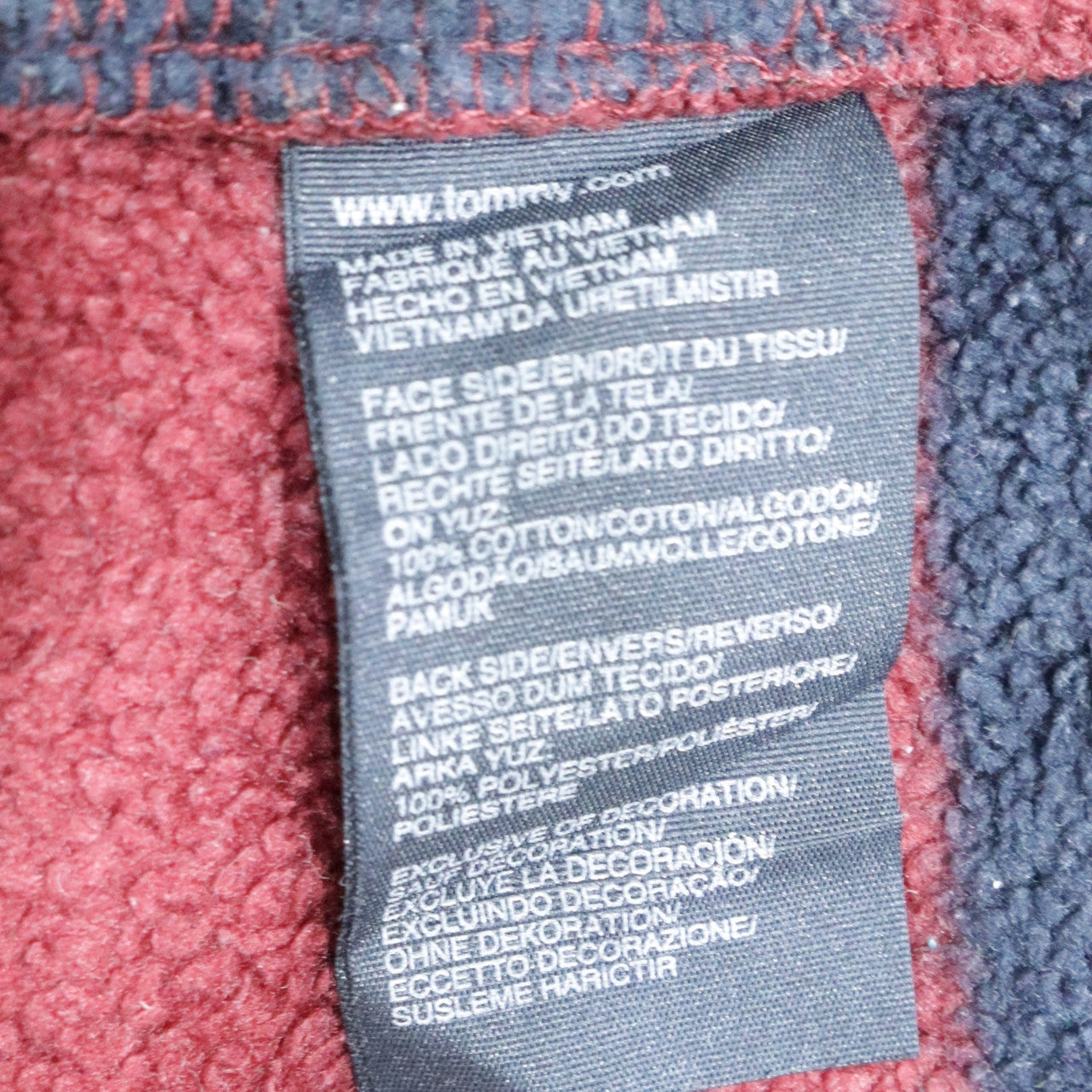 Mens UK Size L Tommy Hilfiger Red Full Zip Sweatshirt