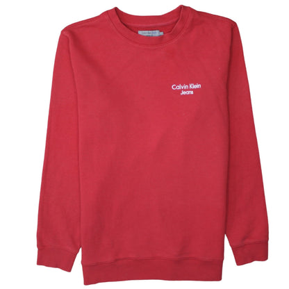 Mens UK Size S Calvin Klein Red Pullover Sweatshirt