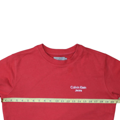 Mens UK Size S Calvin Klein Red Pullover Sweatshirt