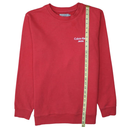 Mens UK Size S Calvin Klein Red Pullover Sweatshirt