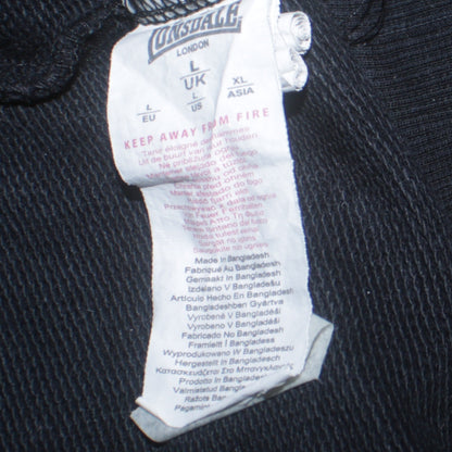 Mens UK Size L Lonsdale Black Vest Hoodie